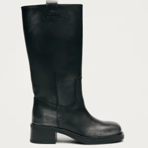 Sajan Vintage Effect Black Leather Boots