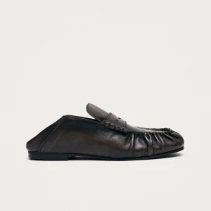 Aven Mule Vintage Effect Brown Leather Loafers