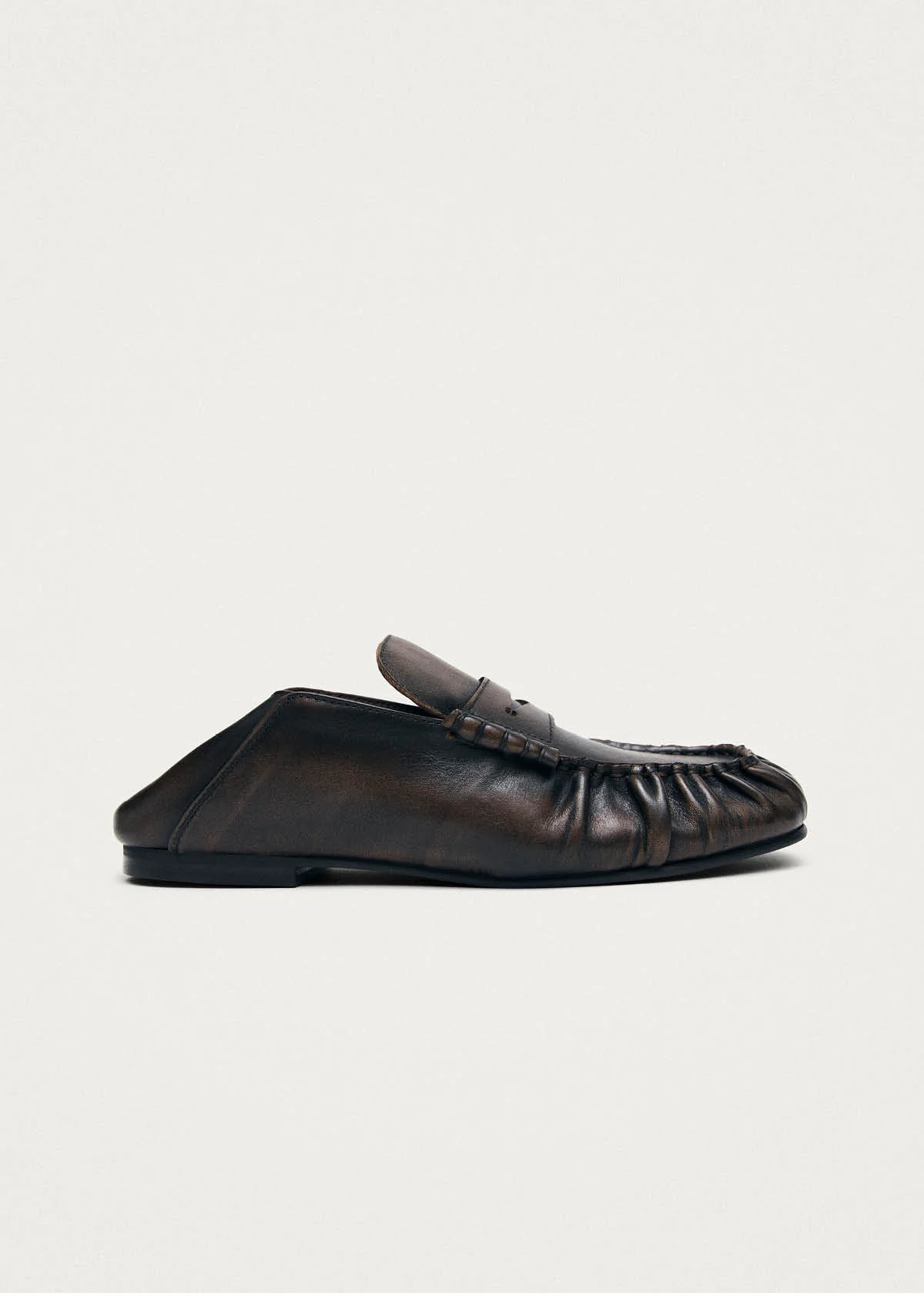 Aven Mule Vintage Effect Brown Leather Loafers