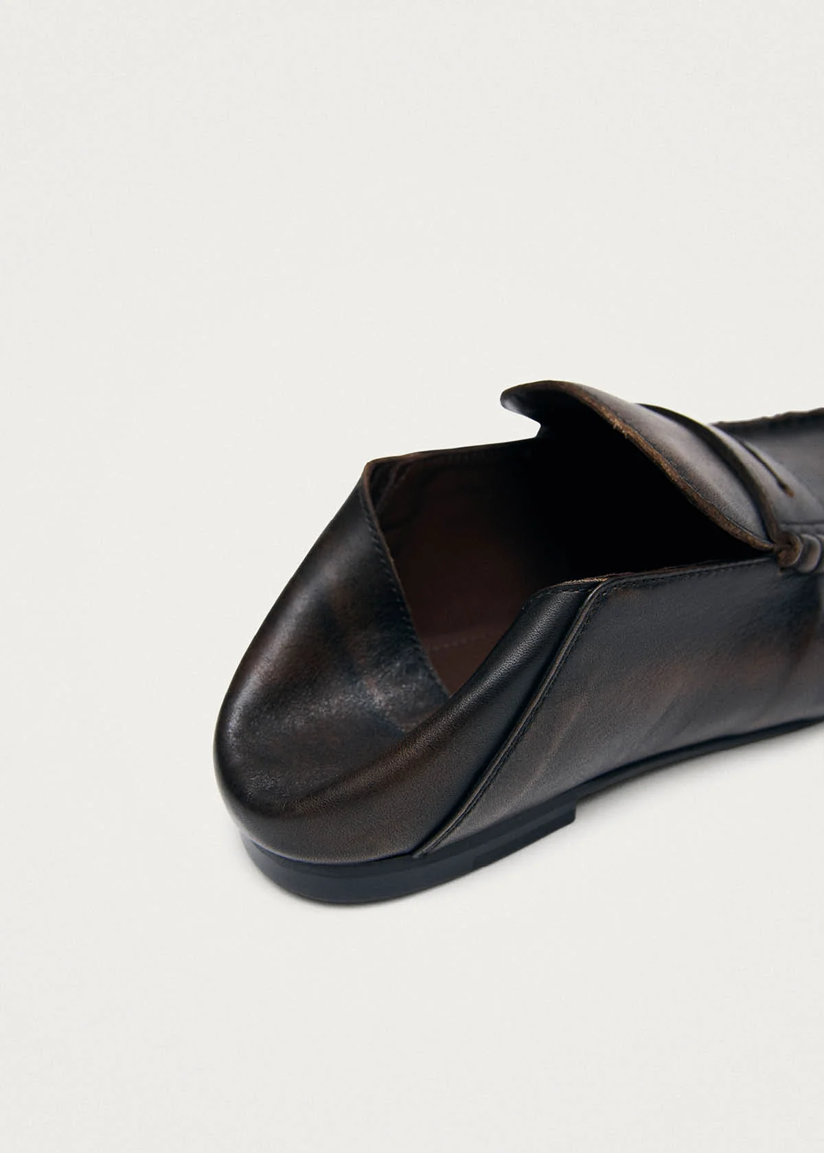 Aven Mule Vintage Effect Brown Leather Loafers - Image 7