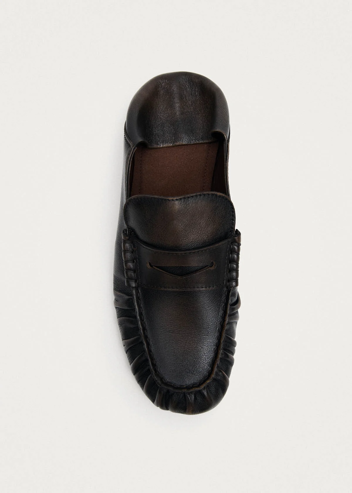 Aven Mule Vintage Effect Brown Leather Loafers - Image 5
