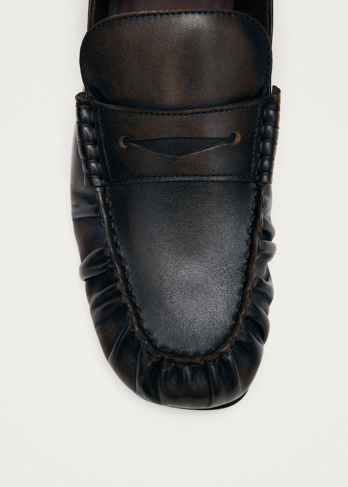 Aven Mule Vintage Effect Brown Leather Loafers - Image 6