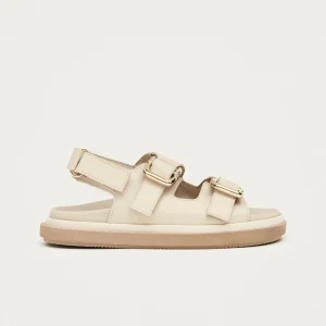 Harper Cream Leather Sandals