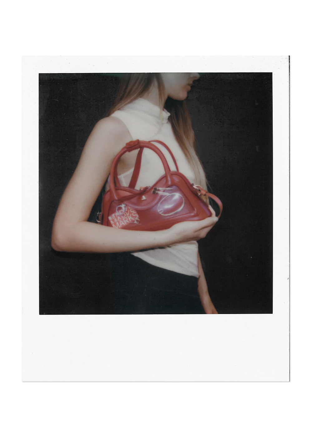 Hilma Mini Vinyl Red Leather Bag - Image 2