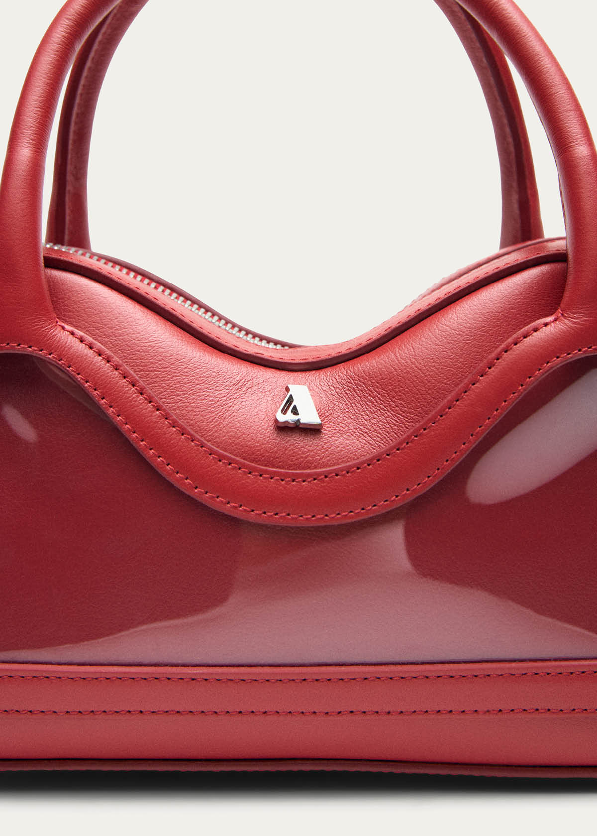 Hilma Mini Vinyl Red Leather Bag - Image 6