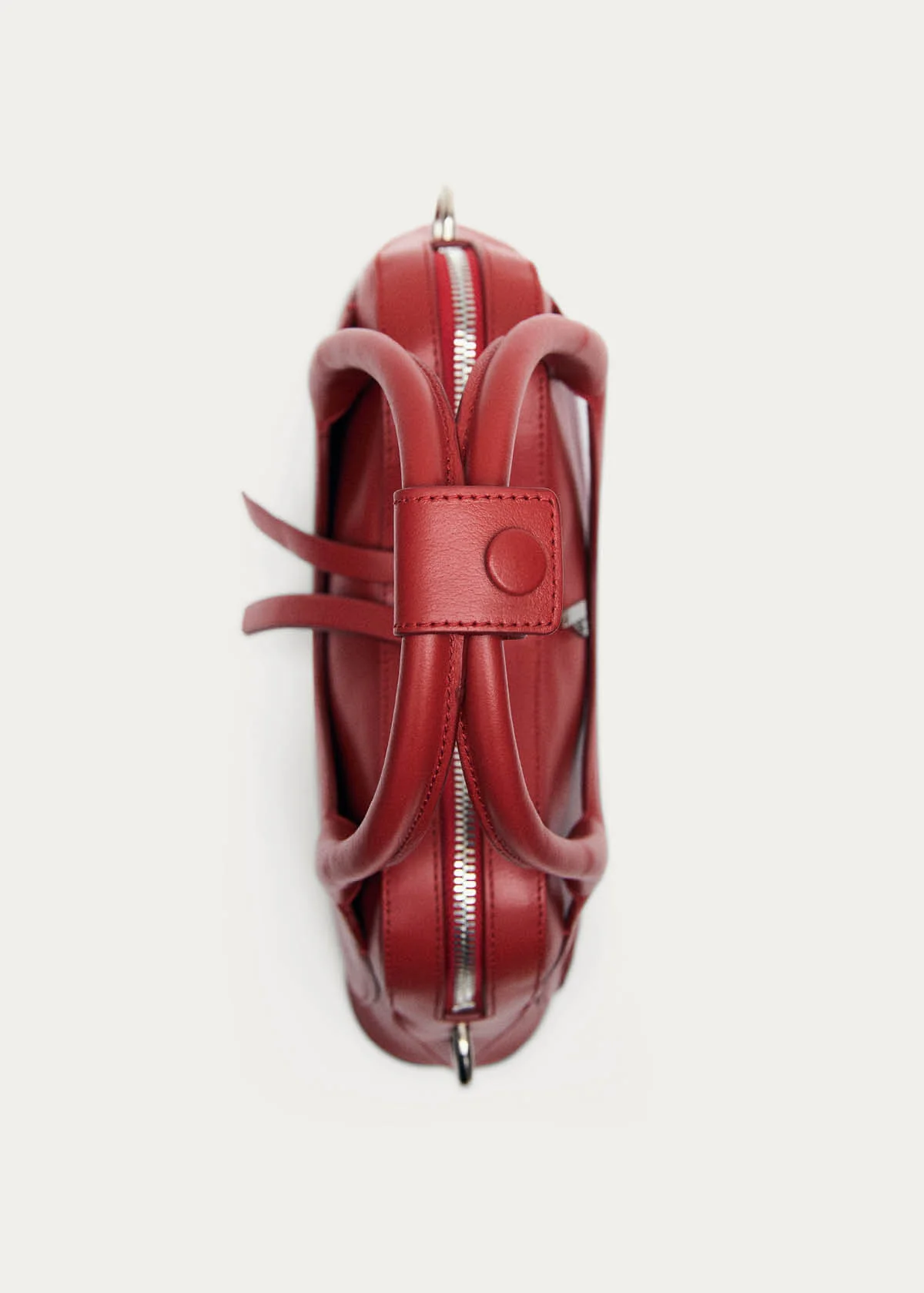 Hilma Mini Vinyl Red Leather Bag - Image 7