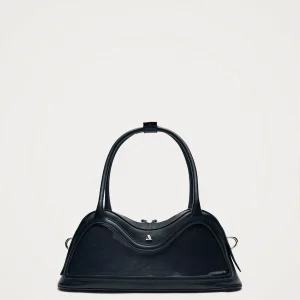 Hilma Vinyl Black Leather Bag