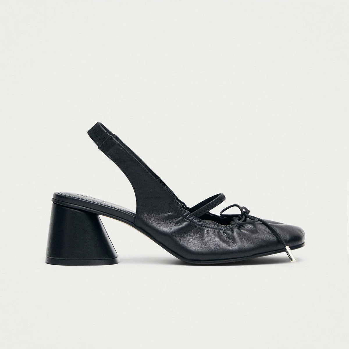 Marly Black Leather Pumps - Image 3