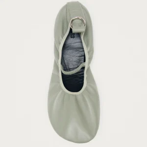 Naira Barefoot Green Leather Ballet Flats
