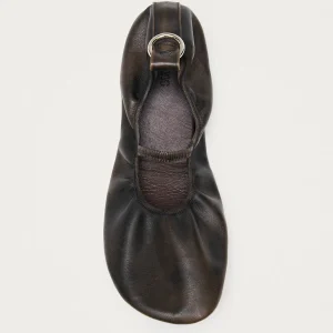 Naira Barefoot Vintage Effect Brown Leather Ballet Flats