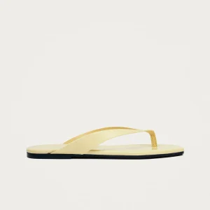 Ola Pale Yellow Leather Sandals