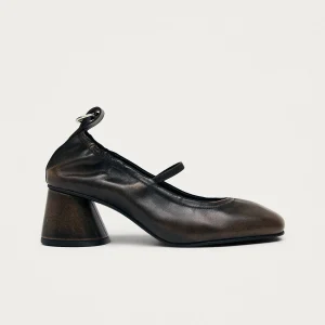 Rhiane Vintage Effect Brown Leather Pumps