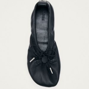 Rosalind Barefoot Black Leather Ballet Flats
