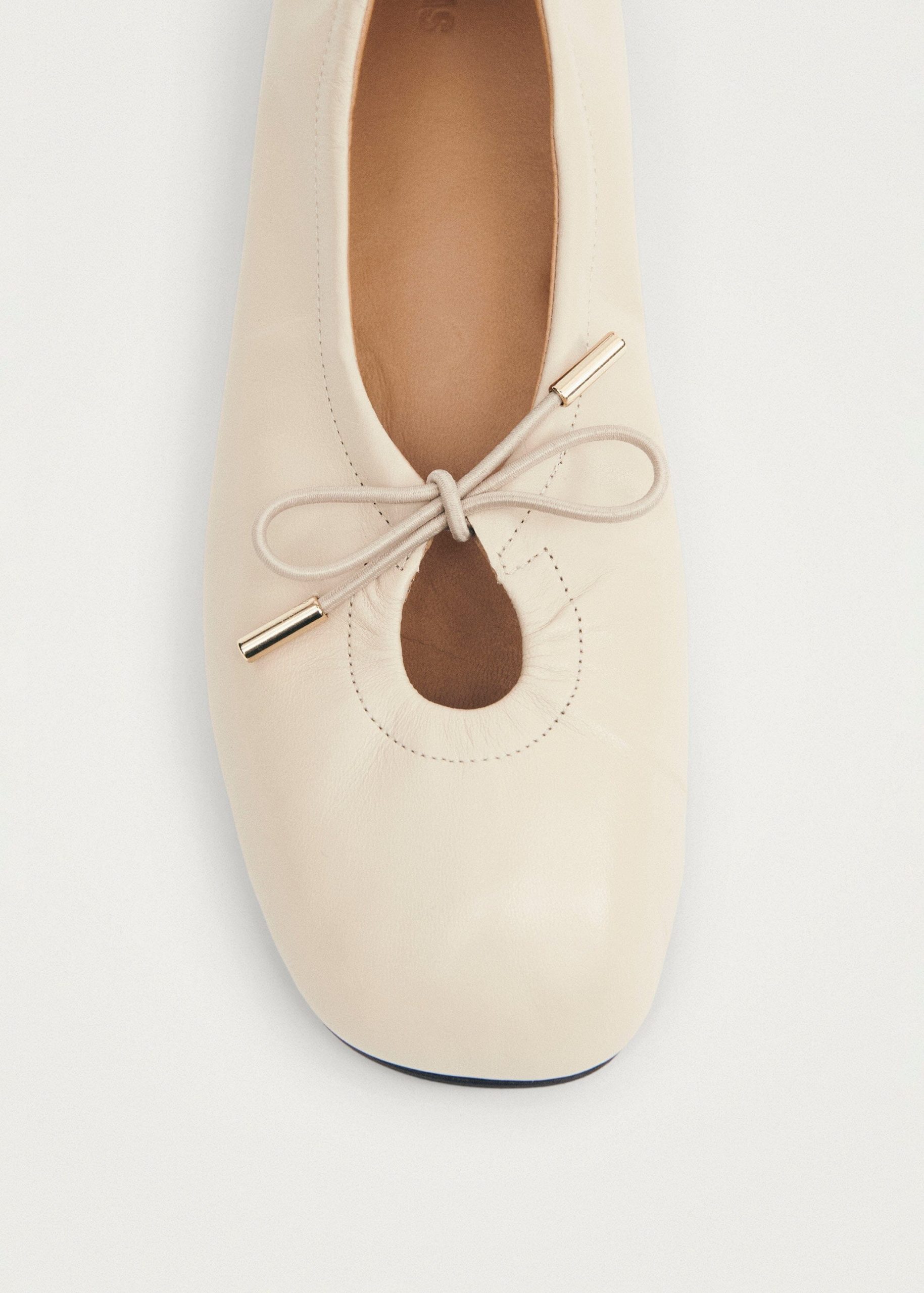 Rosalind Cream Leather Ballet Flats - Image 6