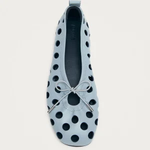 Rosalind Cut Out Blue Leather Ballet Flats