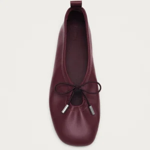 Rosalind Burgundy Vegan Leather Ballet Flats