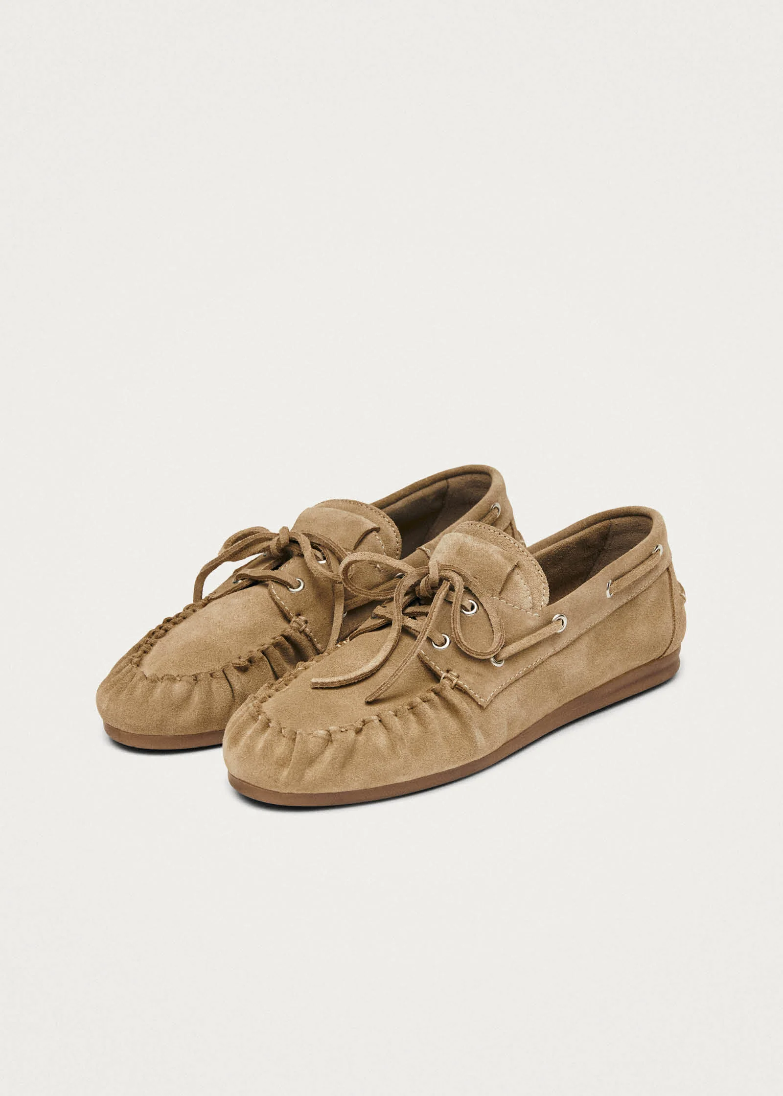 Rowan Suede Beige Leather Loafers - Image 6