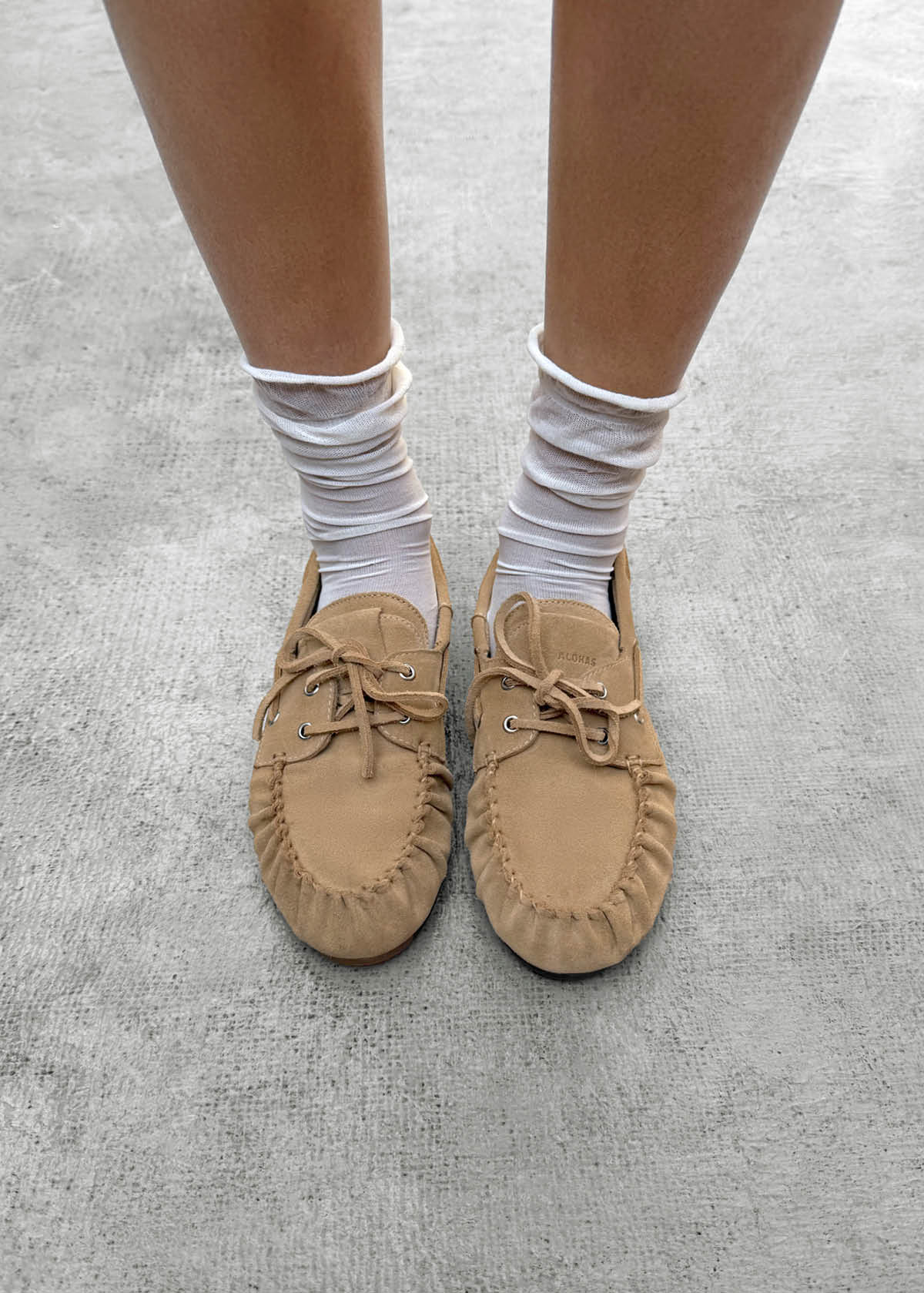 Rowan Suede Beige Leather Loafers - Image 2