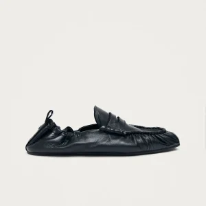 Sage Black Leather Loafers