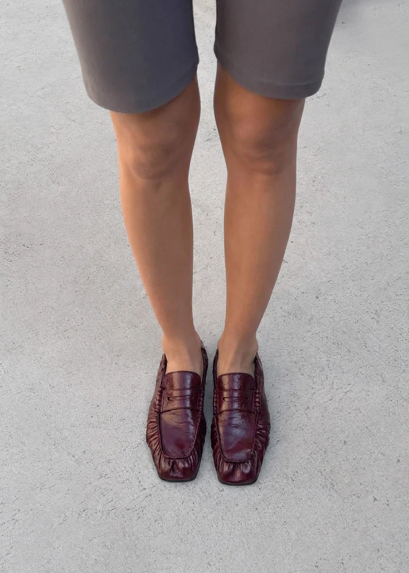 Sage Burgundy Leather Loafers - Image 2