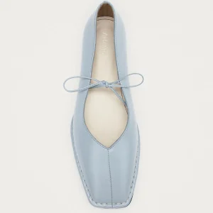 Sway Blue Leather Ballet Flats