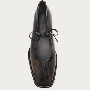 Sway Vintage Effect Brown Leather Ballet Flats