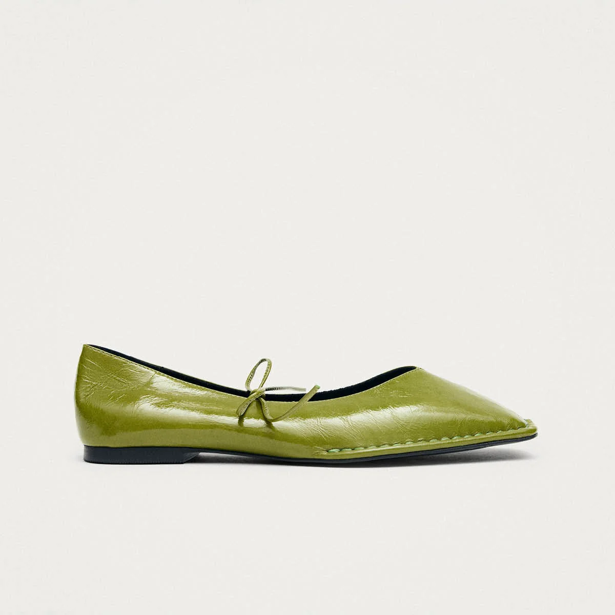 Sway Patent Green Leather Ballet Flats - Image 3