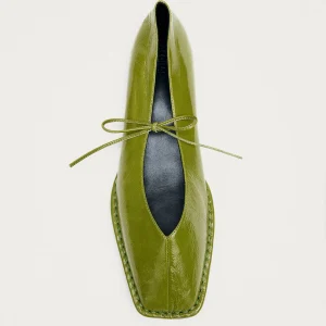Sway Patent Green Leather Ballet Flats