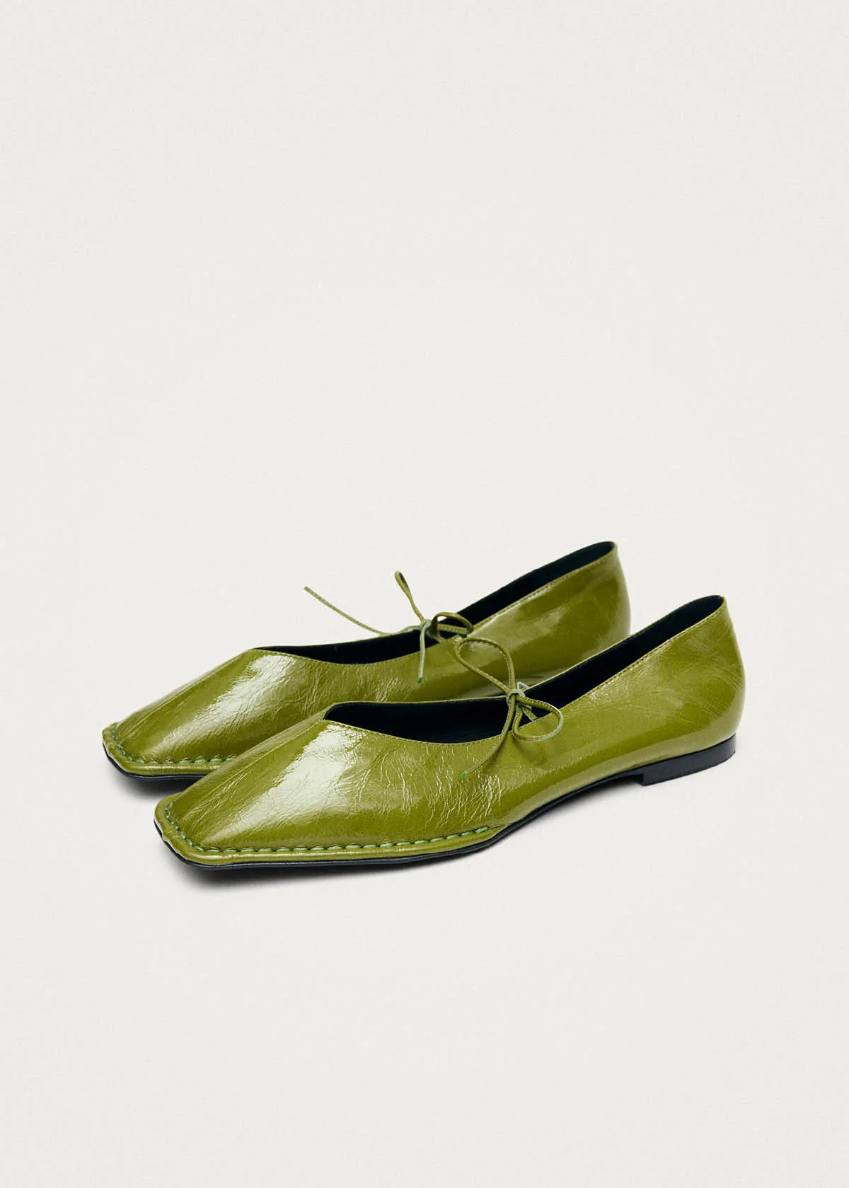 Sway Patent Green Leather Ballet Flats - Image 5