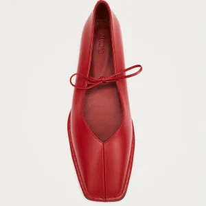 Sway Red Leather Ballet Flats