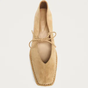 Sway Suede Beige Leather Ballet Flats