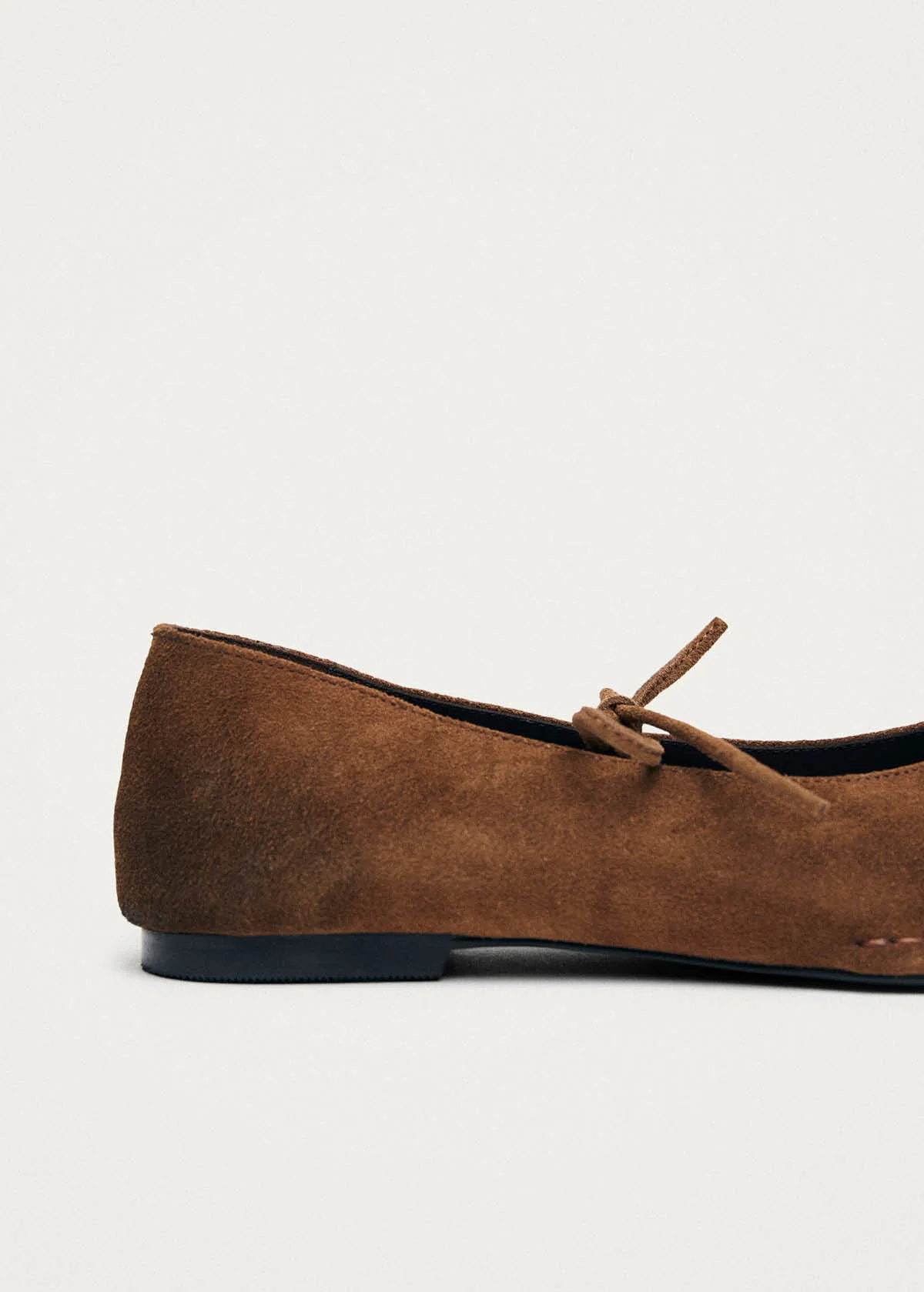 Sway Vintage Effect Suede Brown Leather Ballet Flats - Image 7