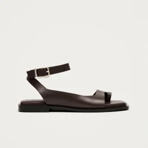 Tebas Brown Leather Sandals