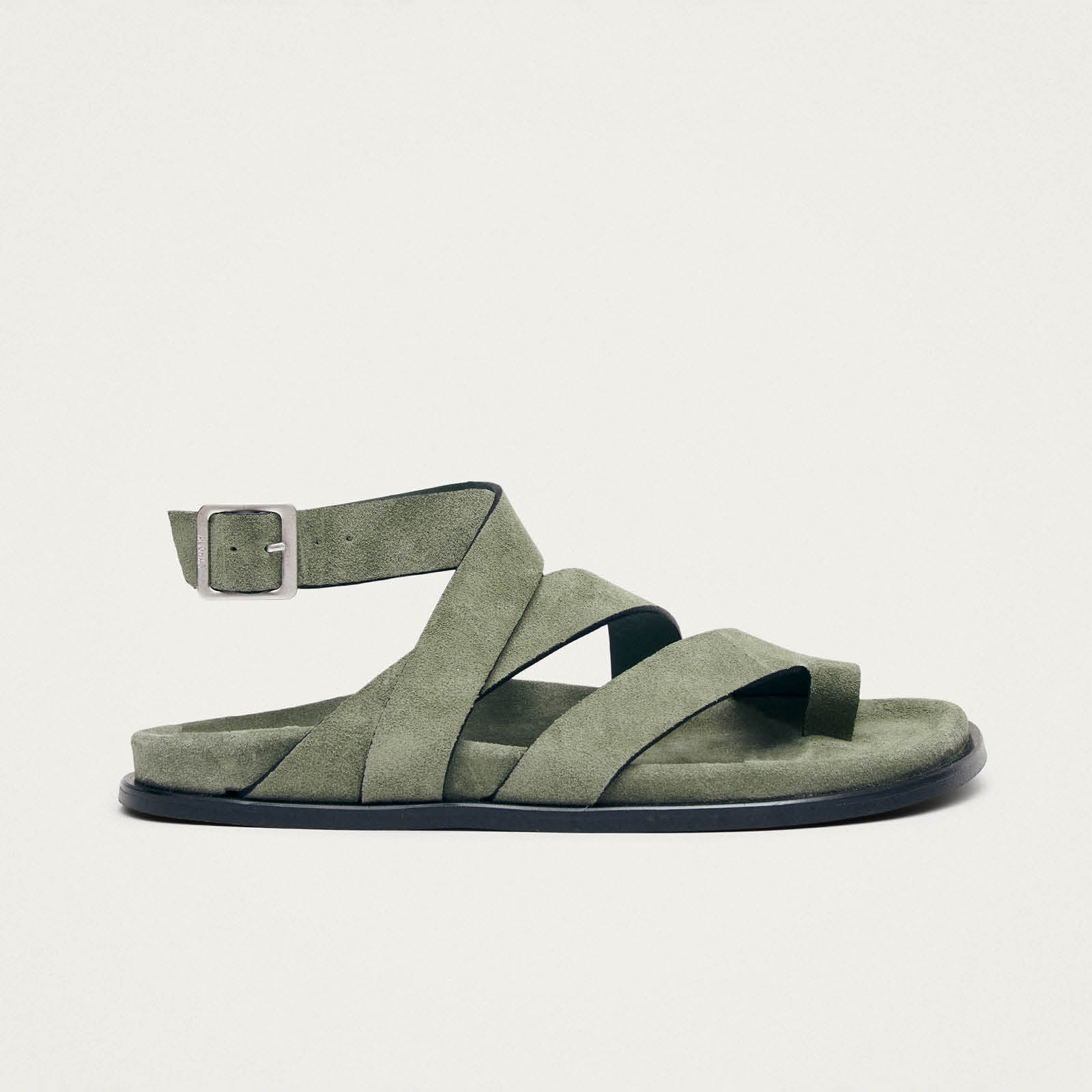 Tide Suede Green Leather Sandals - Image 3