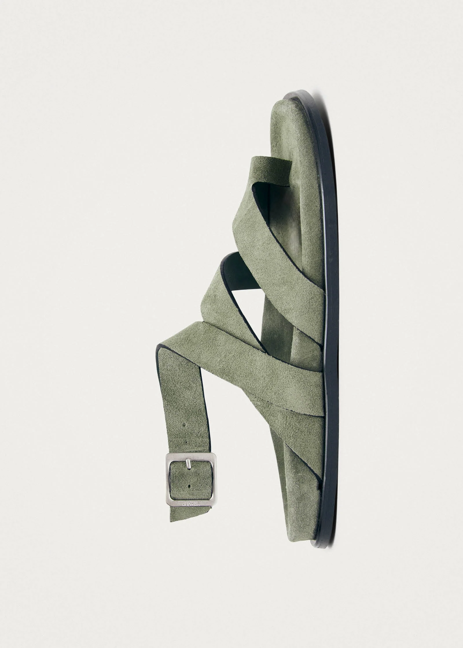 Tide Suede Green Leather Sandals - Image 4