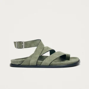 Tide Suede Green Leather Sandals