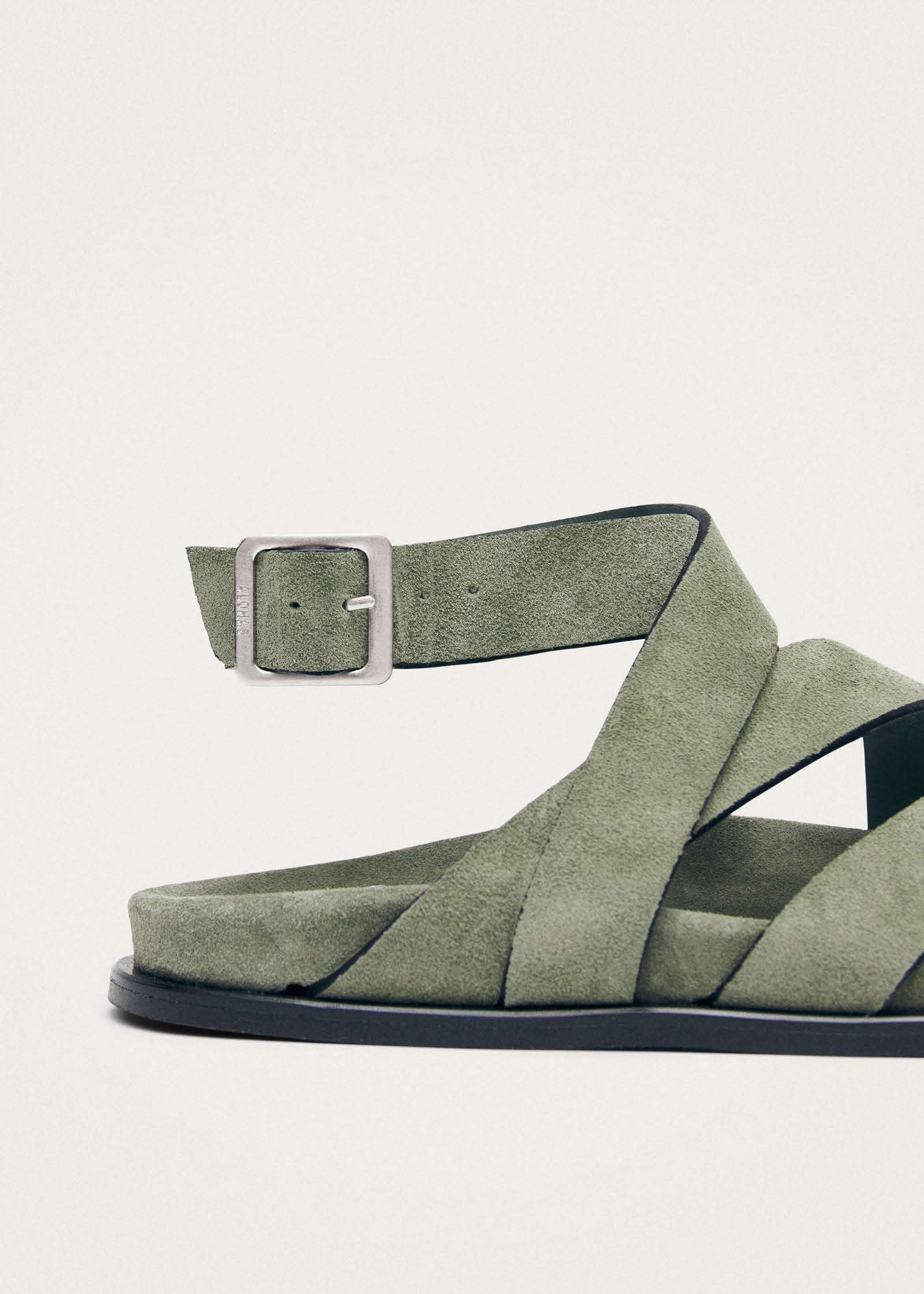 Tide Suede Green Leather Sandals - Image 7