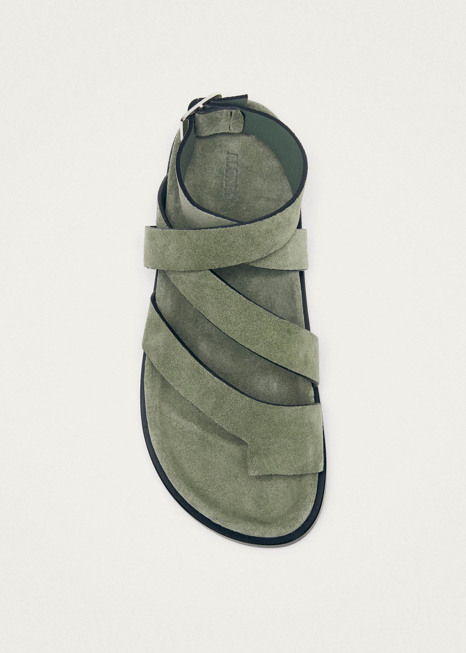 Tide Suede Green Leather Sandals - Image 5
