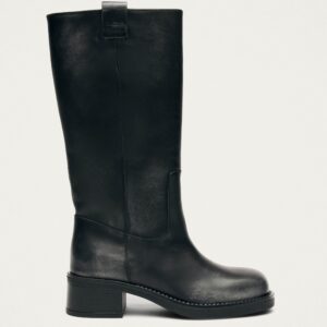 Sajan Vintage Effect Black Leather Boots