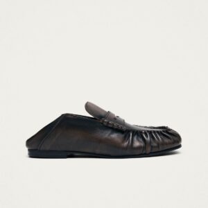 Aven Mule Vintage Effect Brown Leather Loafers