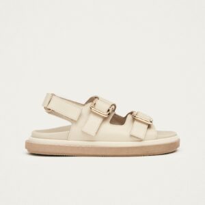 Harper Cream Leather Sandals