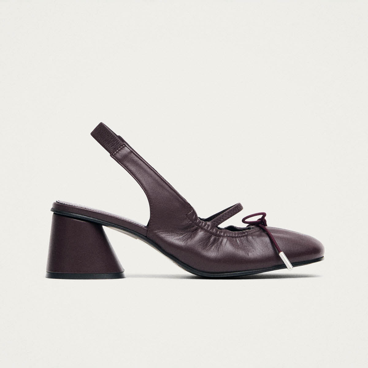 Marly Burgundy Leather Pumps - Image 3