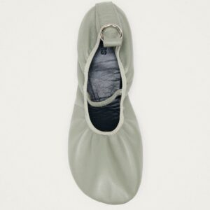 Naira Barefoot Green Leather Ballet Flats