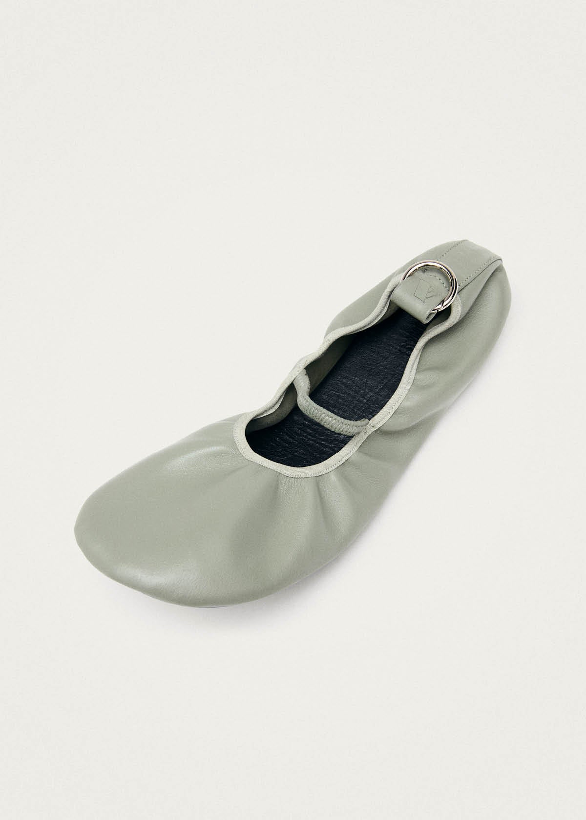 Naira Barefoot Green Leather Ballet Flats - Image 5