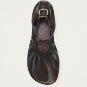 Naira Barefoot Vintage Effect Brown Leather Ballet Flats