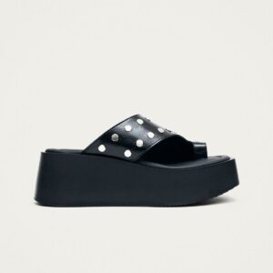 Nova Studs Black Leather Sandals