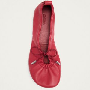 Rosalind Barefoot Red Leather Ballet Flats