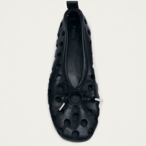 Rosalind Cut Out Black Leather Ballet Flats