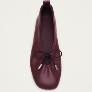 Rosalind Burgundy Vegan Leather Ballet Flats