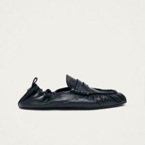 Sage Black Leather Loafers